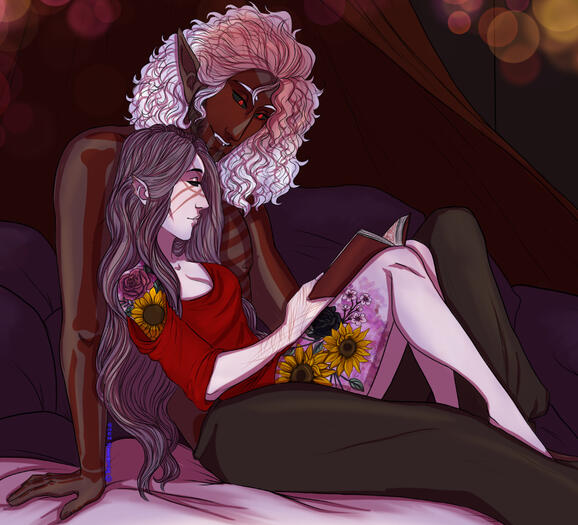 “Lazy Study Sessions”, Original Character Composition